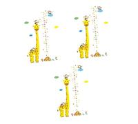 VICASKY 3pcs Giraffe Height Chart Wall Stickers Giraffe Growth Chart Adhesive Wallpaper for Boys and Girls Bedroom Living Home Decor
