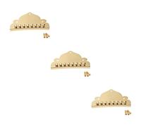 VICASKY 3pcs Golden Mandolin Tailpiece for String Mandolin Metal Construction Enhanced Tone Sustain Polished Finish Easy String Changes Installation