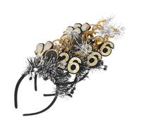 VICASKY 3pcs Happy Year Party Headdress Black Gold Sparkly Sequins Stars Hairband for Year's Eve Festivals Holiday