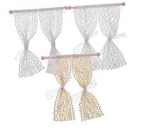 VICASKY 3pcs House Lace Curtain Models Realistic Dollhouse Window Decor Accessories for Simulation Play Design for Miniature Home Scenes