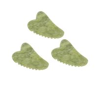 VICASKY 3pcs Jade Gua Sha Board for Face Ergonomic Heart-shaped Facial Scraping Massager Compact Travel-friendly Spa Tool for Targeted Skin Care and Contour Massage