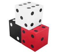 VICASKY 3pcs Jumbo Dice Boxes Party Centerpieces 28cm White Red Black Large Table Decor for Vegas Theme Birthday Prom Graduation Supplies