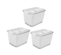 VICASKY 3pcs Kitchen Fresh Sealing Boxes with Drainage for Fruit and Vegetable Storage Space Saving Small White Containers for Fridge Sealed Food Preservation