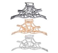 VICASKY 3pcs Large Metal Halloween Hair Claw Clips Sturdy Spider Web Design Non-breaking Shiny Finish for Thick Hair Styling for Women