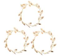 VICASKY 3pcs Leaf Pearl Bridal Hair Vine Headband Wedding Hair Accessories for Brides Elegant Metal Leaves and Faux Pearls Wedding Headpiece for Bridal Shower Party and Photography