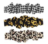 VICASKY 3pcs Leopard Scrunchie Watch Strap Elastic Band without Connector Comfortable Fit for Men Women Fashionable Wrist Accessory