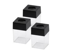 VICASKY 3pcs Magnetic Paper Clip Storage Box Black Large Capacity Ps