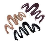 VICASKY 3pcs Matte Wave Hair Claw Clips for Thick and Thin Hair Strong Hold for Women in Chocolate Khaki and Black