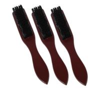 VICASKY 3pcs Men's Beard Shaping Tool Wooden Beard Brush Barber Brush Soft Bristle Comb Retro Style Grooming Kit