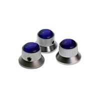 VICASKY 3pcs Metal Volume Tone Control Knobs Domed Guitar Knobs Fit Electric Guitar Bass Chrome Plating