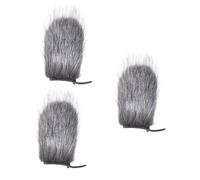 VICASKY 3pcs Microphone Cover Fur Pop Filter Microphone Windscreen Muff Cover for Phone Use