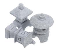 VICASKY 3pcs Miniature Japanese Pagoda Statues Stone Lantern Garden Ornament for Zen Garden Indoor Outdoor Micro Landscape Decor Versatile Asian Pavilion Figurines for Aquariums and