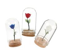 VICASKY 3Pcs Miniature Permanent Rose Flower Decor Realistic Fake Roses and Lifelike and Flowers for Home Garden and Dollhouse Decoration