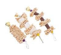 VICASKY 3pcs Natural Straw Parrot Chew for Parakeets Bird Cage Accessories Chewing Plaything for Beak Exercise Versatile Indoor Outdoor Fun