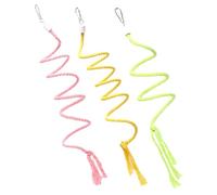 VICASKY 3pcs Parakeet Cage Toys Bird Rope Perch Climbing Swing Set Colored Climbing Ropes 1m for Budgie Cockatiel Parrots Cage Accessories