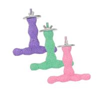 VICASKY 3pcs Parrot Perch Stand Durable T Shaped Branch for Birds Chew Resistant Paw Grinding Easy Installation for Interactive Play