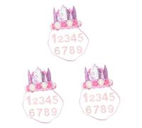 VICASKY 3pcs Pet Birthday Party Hat for Cats and Dogs Colorful Pattern Cosplay Headwear with Adjustable Clip Comfortable Crown Accessory for Small to Medium Pets for Photo Shoots and