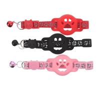 VICASKY 3PCS Pet Collar Holder for - Reflective Safety Cat Bell Collar Band, Puppy Locator Kit with Breakaway Buckle, Suitable for Everyday Use