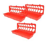 VICASKY 3pcs Plastic Flip Top Poultry Feeder with 16 Holes and Widened Borders for Chickens and Quails, Adaptable to Chick Growth, Reducing Mess on Rural Farms and Bedding Floors