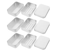 VICASKY 3pcs Portable Aluminum Soap Holder Set with Lid and Drain Tray 150ml Mini Travel Soap Boxes (96x68x30mm) for Camping Bathroom and Travel Use