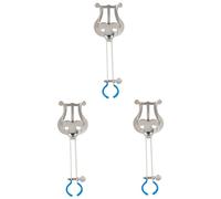 VICASKY 3pcs Portable Trumpet Score Clip Holder Iron Music Clamp for Easy Sheet Music Reading and Practice Silver