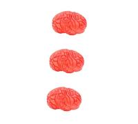 VICASKY 3pcs Realistic Fake Brain Halloween Prop Scary Human Body Part for Haunted House Decorations and Spooky Party Accessories Life Gory Prank for Cosplay and Practical Jokes
