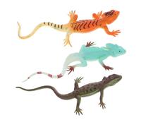 VICASKY 3pcs Realistic Lizard Figurine Set Cognitive Animal Models for Soft Tpr Material Engaging Reptile for Indoor and Stimulates Imagination and Coordination