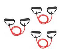 VICASKY 3pcs Red Elastic Outdoor Yoga Resistance Bands with Comfortable Handles Stretch Pull Rope for Fitness Training Strength Pilates and Muscle Toning Suitable for All Ages and Levels