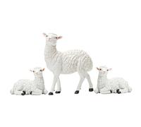 VICASKY 3pcs Resin Mini Sheep Figurines Lamb Statues for Home Office Garden Decor Sturdy Pastoral Animal Crafts for Birthday Wedding Party Gifts Whimsical Miniature Ornaments