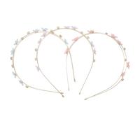VICASKY 3Pcs Rhinestone Double Row Headbands Floral Sparkly Hair Accessories for Women Bridal Bridesmaid Prom Party Stylish Crystal Embellished Hairbands
