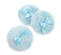 VICASKY 3pcs Round Puff Plush Bowknot Body Puff for After- Refreshing Use As Talcum Lotion Applicator