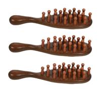 VICASKY 3pcs Sandalwood Scalp Comb Portable Wooden Hair Massage Tool for Relaxation Care and Scalp Detox Multi-Functional Wide Tooth Combs for