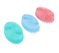 VICASKY 3Pcs Silicone Baby Bath Brush Set Soft Bristle Shampoo Brush for Newborns Gentle Massage Scrubber for Bathing