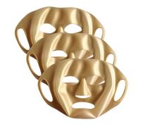 VICASKY 3Pcs Silicone Face Mask Covers with Ear Hook Design for Easy Attachment and Anti Drop, 3D Reusable Facial Mask Covers for Skincare and Beauty, Golden Colour