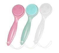VICASKY 3pcs Silicone Facial Cleaning Brushes Manual Exfoliating Massage Scrubbers Soft Flexible Bristles Compact Travel for Gentle Deep Skin Care