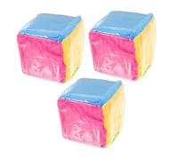 VICASKY 3pcs Soft Jumbo Dice with Clear Card Pockets Colorful Six-sided Cubes for Classroom Learning Early Education for Enhancing Math Logic and Probability Skills