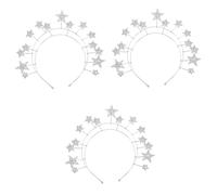 VICASKY 3pcs Sparkling Star Bridal Headband with Rhinestones Lightweight Wedding Headpiece for Women and Comfortable Non Slip Hair Accessory for Special Occasions and Parties