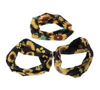 VICASKY 3pcs Sunflower Headband Women Sports Headband Yoga Elastic Sweat Absorbing Polyester Spandex Wide Band for Playing Basketball Golfing