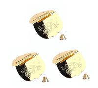 VICASKY 3pcs Triangle Mandolin Tailpiece Screws Cover Chrome Guitar Maker Accessory Flower Pattern b