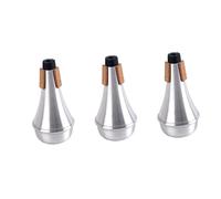VICASKY 3pcs Trumpet Mute Practice Straight Cup Mute for All Trumpet Types Durable Silver Musical Accessory for Beginners for Quiet Practice and Jazz Sound Quality