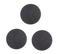VICASKY 3pcs Turntable Platter Mat Anti-static Wool Mat for Record Players Non- Design Reduces Improves Sound Clarity Compatible All Standard Platters White Color