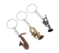 VICASKY 3pcs Vintage Saxophone Keychain Musical Instrument Charm Durable Metal Design for Music Lovers Unique Teachers and Graduates Retro Style Key Ring