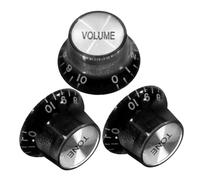 VICASKY 3pcs Volume Knob Hat for Guitar Replacement Volume Knob Caps Abs Material Black for Electric Guitar