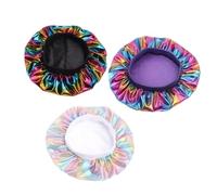 VICASKY 3pcs Wide Side Sleep Cap for Women Satin Bonnet Sleep Hat Hair Loss Protection Chemo Hat Beanie Hand Wash Machine Wash Cold