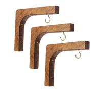 VICASKY 3pcs Wooden Plant Wall Hooks Indoor Outdoor Plant Hangers Retro Style Pine Wood Potted Holders Easy to Install Minimalist Garden