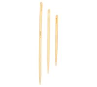 VICASKY 3pcs Wooden Weaving Loom Needles Large Eye Hand Sewing Needles Rounded Tip for Safe Knitting Comfort Grip Crochet Craft Yarn Tools Set