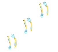 VICASKY 3sets Fork and Spoon Training Utensils Safe and Material for Easy Grasping for Learning to Eat for Porridge Soup