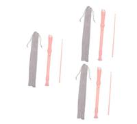 VICASKY 3sets Practical Instrument Pink Soprano Recorder Educational Music Toy Boys and Girls Musical Instruments Easy to Play