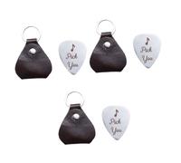 VICASKY 3sets Stainless Steel Guitar Pick Holder Plectrum Keychain for Guitarists Musicians Musical Instrument Accessories