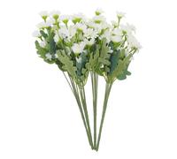 VICASKY 4 Bunches Artificial Daisy Bouquet Stems Faux Flowers for Wedding Decor Realistic Lifelike White Daisy Arrangement for Home Office DIY Floral Styling